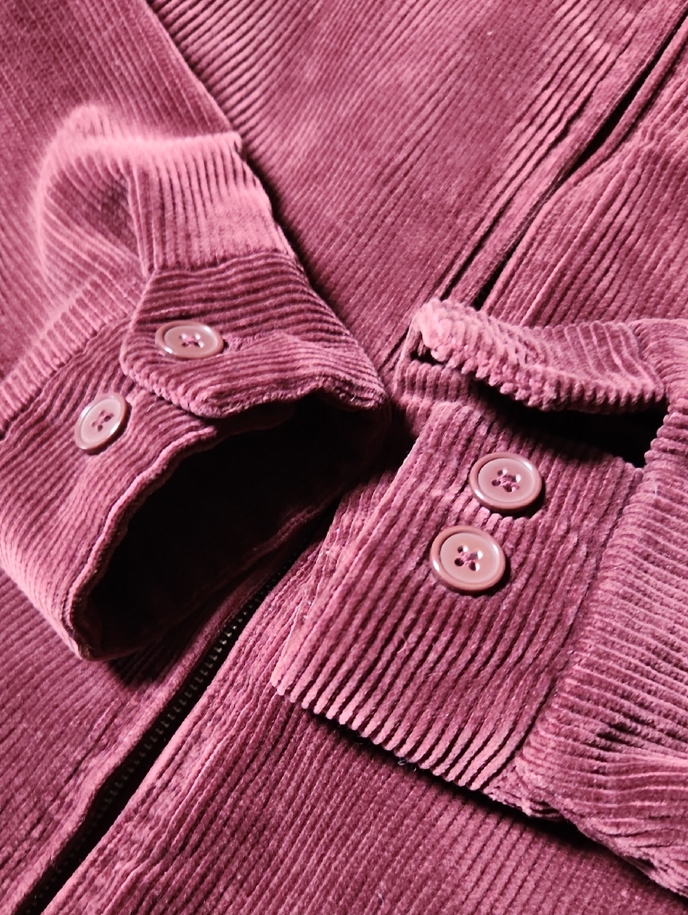 Brixton Burgundy/Plum Corduroy Zip Jacket with Logo Patch - Picture 7 of 11